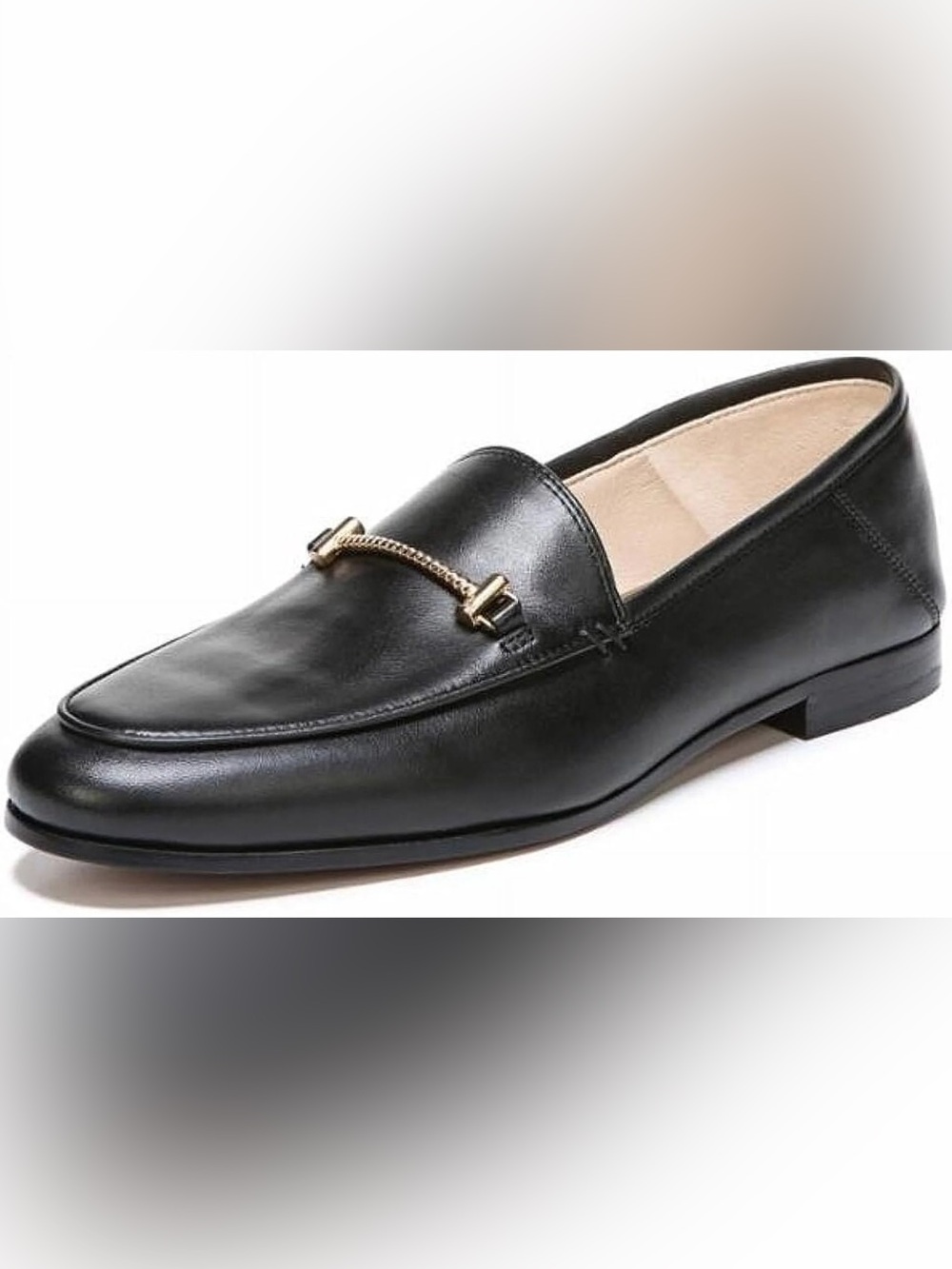 Sam Edelman Black Leather Lior Loafers with Gold Bit 7.5